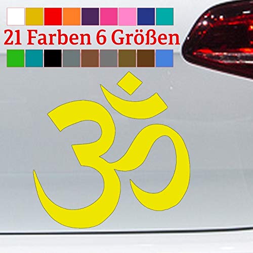 generisch Om Zeichen Aufkleber Yoga Omm Ohm Symbol AUM Huddhismus Hindu Meditation Sticker in 6 Größen und 21 Farben von generisch