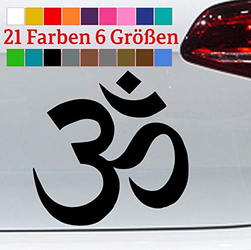 generisch Om Zeichen Aufkleber Yoga Omm Ohm Symbol AUM Huddhismus Hindu Meditation Sticker in 6 Größen und 21 Farben von generisch