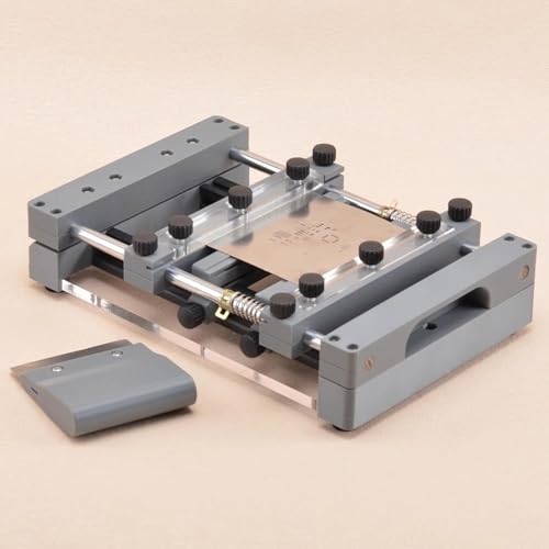 Generisch PCB-Schablonendrucker, manuelle kleine SMT-Stahlgitter-Siebdruckstation, PCB-Stahlgitter-Lötpastendrucktisch mit Spannfunktion for Stahlplatten, 80 mm breiter Schaber(15cm) von Generisch