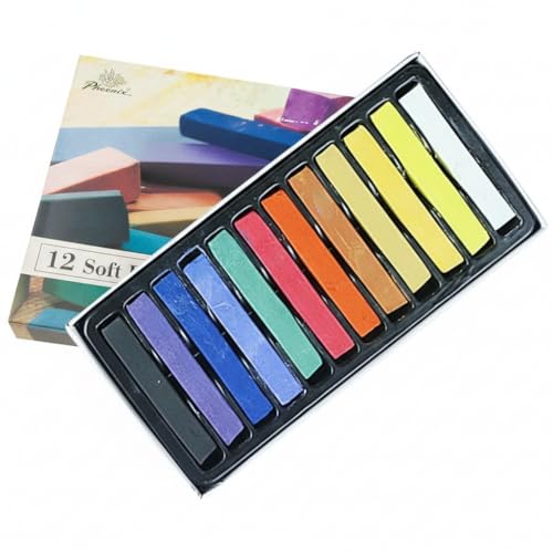 Generisch Pastellkreiden Set Pastelle – 12 oder 24 Farben Phoenix | Weiche Künstlerpastelle für Schule, Hobby & Kunst | Intensive, Mischbare & Bruchresistente Kreiden (12 Stück) von Generisch