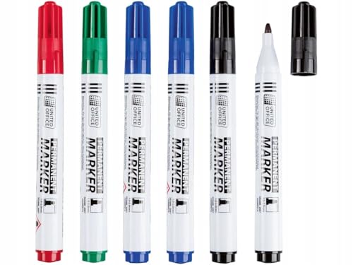 Generisch Permanentmarker 6er Pack schnell trocknend permanent Wischfest wasserfest (Rund Bunt) von Generisch