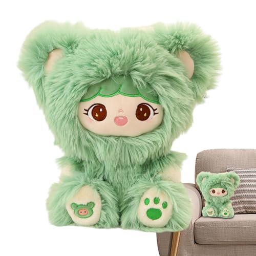 Generisch Plüsch Girl Puppe mit Kleidung, ausgestopfte Plüsch Girl Doll,Plüschgefüllte süße Lappenspielzeug mit langem Haarbär Outfit | Huggable Dress Doll Toy für Kinder, Kindertag von Generisch