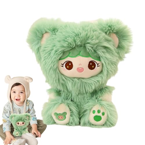 Generisch Plüsch Girl Puppe mit Kleidung, ausgestopfte Plüsch Girl Doll | Plüschgefüllte süße Lappenspielzeug mit langem Haarbär Outfit,Entzückende Huggable -Puppe für Babypartys Kinderzimmer von Generisch