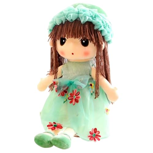 Generisch Plüschpuppenmädchen für Babys, Plüschpuppe - Schlafendes Kuschelkumpel-Puppenspielzeug,Kuschelweiche multikulturelle handgefertigte Puppe mit Kleidung, Rock für Kinder von Generisch