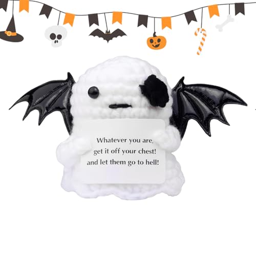 Generisch Positives Häkeln - Strickgeist Puppe Aus Wolle,Handgefertigtes Emotionstoy Für Schule Wohnheim Büro Muttertag Halloween von Generisch