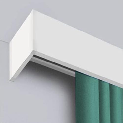 Generisch Premium-Deckenvorhangschienen-Set aus Aluminium – langlebige, leise Vorhangschiene für Zuhause und Krankenhäuser – 2,5 m (8,2 Fuß) weiße Wohnzimmer-Vorhangstangen von Generisch