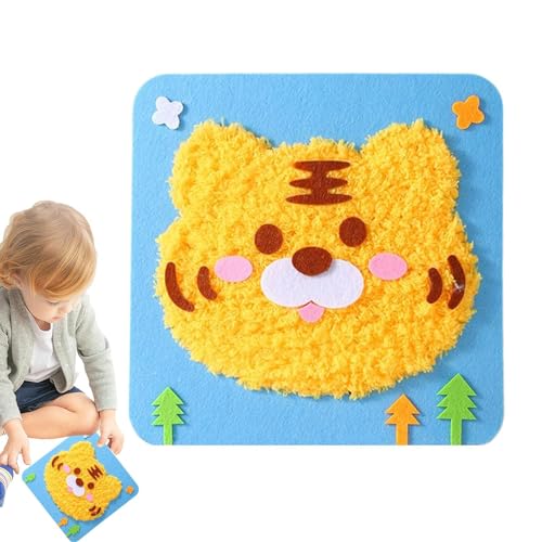 Generisch Punchnadel -Set, Cartoon Tier Kinder Wollmalerei Set | Kreatives niedliches Cartoon Design Punch Nadel,Interaktives sicheres Nähwerkskit für Kinder Mädchen Generisch Punchnadel -Set, Cartoon Tier Kinder Wollmalerei Set | Kreatives niedliches Cartoon Design Punch Nadel,Interaktives sicheres Nähwerkskit für Kinder Mädchen von Generisch