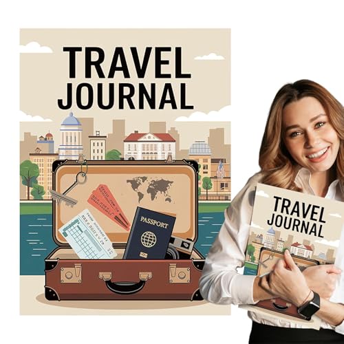 Generisch Reisenotizen und Journale, Reiselogbuch Journal - Regelled Hardcover Travelers Notebook mit elastischen Riemen | Tragbarer Notizblock für handgeschriebene Datensätze eingefügte Tickets von Generisch