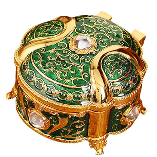 Generisch Retro-Schmuckkästchen,Schmuckkästchen für Damen,Vintage-Schmuckkästchen aus Metall für Damen | Runde tragbare Schmuckschatulle, Schmuckaufbewahrungsbox für Ringe, Armbänder, Uhren Generisch Retro-Schmuckkästchen,Schmuckkästchen für Damen,Vintage-Schmuckkästchen aus Metall für Damen | Runde tragbare Schmuckschatulle, Schmuckaufbewahrungsbox für Ringe, Armbänder, Uhren von Generisch