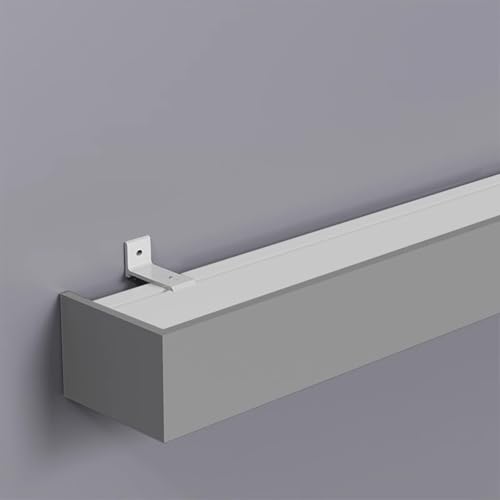 Generisch Robustes Vorhangschienensystem zur Wandmontage für Erkerfenster, dekorative graue Vorhangstangen, 1 m (3,3 Fuß) Einzelschiene für Schlafzimmer, einfache Installation, stilvolle Wohnkultur von Generisch
