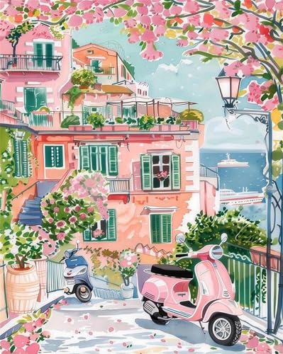 Generisch Rosa Malen Nach Zahlen Erwachsene,Paint by Numbers for Adult Diy Cheerful Painting Handgemalt Kreativ Bastelset für Geschenk Heimdekoration. (rosa) von Generisch