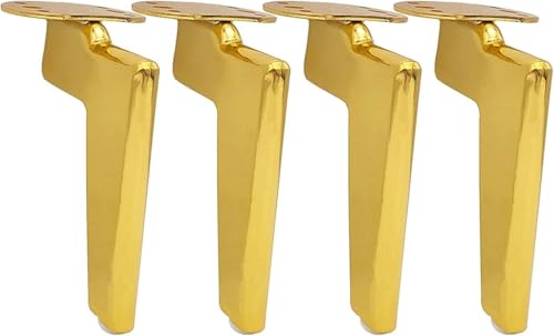 Generisch Rustikale Möbelbeine aus Metall, Sofabeine for Heimwerkerprojekte, Fernsehschrankbeine, Stuhlbeine, Ottomanenbeine, 4 Stück(Gold,12cm) von Generisch