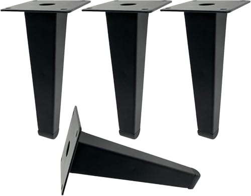Generisch Rustikale Möbelbeine aus Metall im Mid-Century-Stil, Sofabeine mit schrägen/gerade zulaufenden Vierkantrohren, Schrankbeine, TV-Ständerbeine, 4 Stück(B,17CM) von Generisch