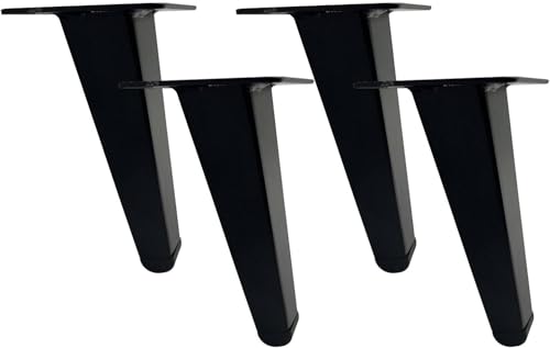 Generisch Rustikale Möbelbeine aus Metall im Mid-Century-Stil, Sofabeine mit schrägen/gerade zulaufenden Vierkantrohren, Schrankbeine, TV-Ständerbeine, 4 Stück(D,17CM) von Generisch