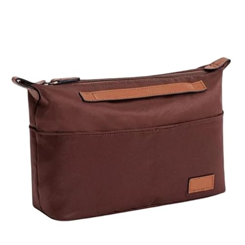 Generisch Satinstoff-Organizer, Innenfutter, Zubehör für Longchamp Le Pliage Handtaschen, erweiterter Platz, Braun, Größe M: 28×18×12 cm (Drittanbieter-Zubehör) von Generisch