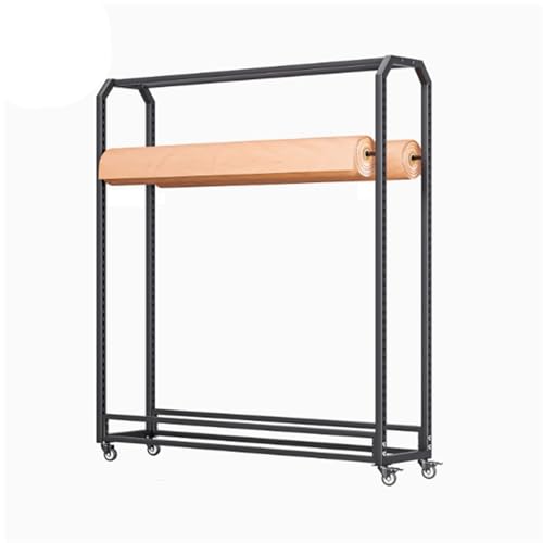 Generisch Schalhalter-Organizer, Metall, handelsübliches Stoffrollen-Aufbewahrungsregal mit Verstellbarer Aufhängestange, für Vinylspulen/Lederrollen/Fensterfolien/Tapetendisplays (130 cm, 8 Stangen) von Generisch