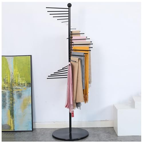 Generisch Schalhalter-Präsentationsständer aus Metall, freistehender Gürtel-Schalbügel mit Spiraldesign für platzsparende Band-Organizer-Ständer für Bekleidungsgeschäfte, hängender Organizer-Ständer Generisch Schalhalter-Präsentationsständer aus Metall, freistehender Gürtel-Schalbügel mit Spiraldesign für platzsparende Band-Organizer-Ständer für Bekleidungsgeschäfte, hängender Organizer-Ständer von Generisch