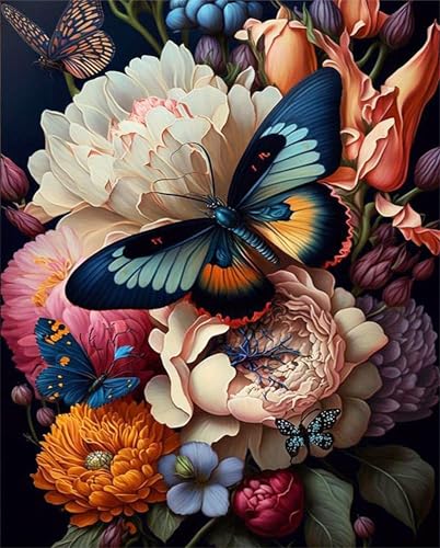 Generisch Schmetterling Malen Nach Zahlen Erwachsene,Paint by Numbers for Adult Diy Cheerful Painting Handgemalt Kreativ Bastelset für Geschenk Heimdekoration. (Schmetterling) von Generisch
