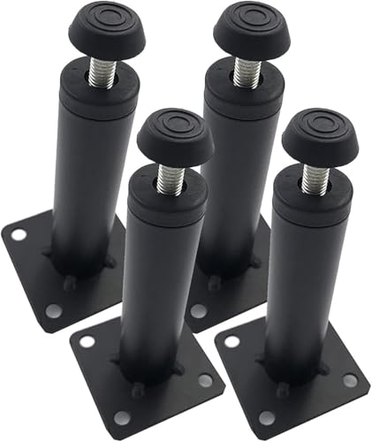 Generisch Schwere Sofabeine aus Metall, Moderne DIY-Schrankbeine, verstellbare Schwarze Möbelbeine, 4-teiliges Set(14.5cm) von Generisch