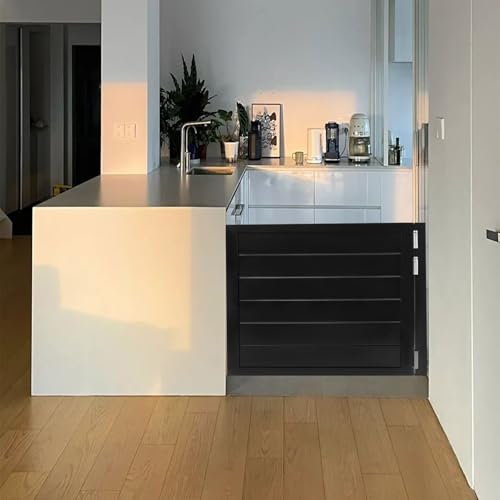 Generisch Schwingtüren Saloontür Massivholz Café-Tür mit Automatisch Schließenden Scharnieren, Einzelne Halbtüren Pendeltüren für Küche, Laden-Eingang, Trennwand(Black,39.4"x35.4"(100x90cm)) von Generisch