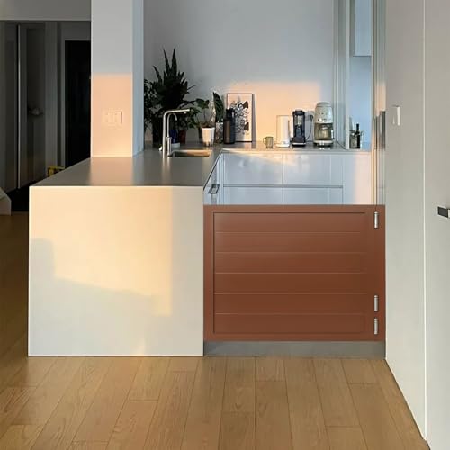 Generisch Schwingtüren Saloontür Massivholz Café-Tür mit Automatisch Schließenden Scharnieren, Einzelne Halbtüren Pendeltüren für Küche, Laden-Eingang, Trennwand(Brown,39.4"x35.4"(100x90cm)) von Generisch