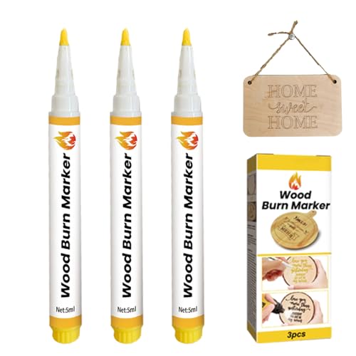 Generisch Scorch Pen Marker Set, 3PCS 5ml Wood Burning Pens for Crafting Crafts, Quick Heat-Activated Markers for Artists, Beginners, Creative Wood Art Projects, Drawing and Design Tool von Generisch