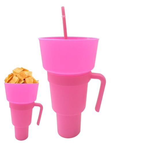 Generisch Snack and Drink Cup Combo, 1000ml Snack-Becher Mit Strohhalm Und Schüssel, 2 En 1 Stadium Tumbler Für Popcorn, Süßigkeiten, Chips Und Andere Snacks, Zum Ansehen Von Filmen Und Sport Generisch Snack and Drink Cup Combo, 1000ml Snack-Becher Mit Strohhalm Und Schüssel, 2 En 1 Stadium Tumbler Für Popcorn, Süßigkeiten, Chips Und Andere Snacks, Zum Ansehen Von Filmen Und Sport von Generisch