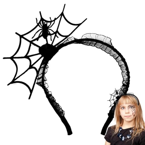 Generisch Spider Web Stirnband - Fun Halloween Kostümzubehör | Halloween Hairband Mit Spider Design | Halloween Spider Stirnband | Spider Hair Accessoires Für Partys, Cosplay Und -Events von Generisch