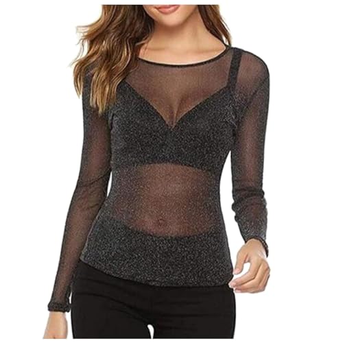 Generisch Spitzen Oberteile Damen-Party Outfit Y2k Sexy Oberteil Streetwear mit Netzstoff Netzoberteil Rave Outfit für Karneval Langarm Sexy Party Top Spitzenbody Fashion Generisch Spitzen Oberteile Damen-Party Outfit Y2k Sexy Oberteil Streetwear mit Netzstoff Netzoberteil Rave Outfit für Karneval Langarm Sexy Party Top Spitzenbody Fashion von Generisch