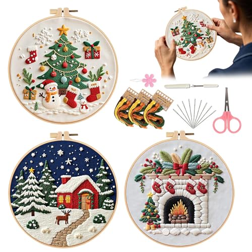 Generisch Stick-Set Für Erwachsene, Weihnachten Stick-Set Für Anfänger, Kreuzstich Stick-Kits Mit Stickrahmen, DIY Stickbilder Zur Weihnachtsdekoration Generisch Stick-Set Für Erwachsene, Weihnachten Stick-Set Für Anfänger, Kreuzstich Stick-Kits Mit Stickrahmen, DIY Stickbilder Zur Weihnachtsdekoration von Generisch
