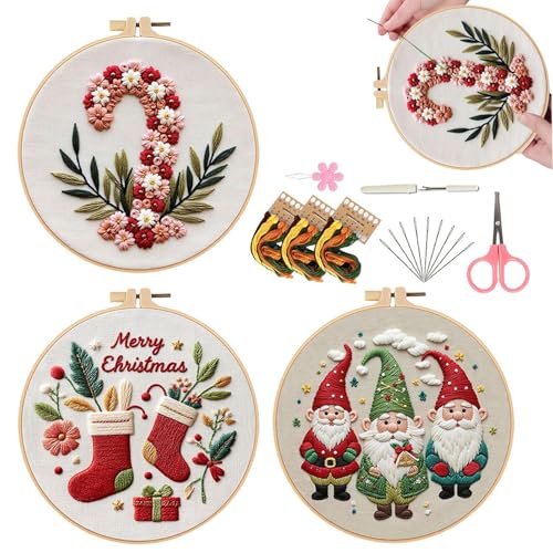 Generisch Stick-Set Für Erwachsene, Weihnachten Stick-Set Für Anfänger, Kreuzstich Stick-Kits Mit Stickrahmen, DIY Stickbilder Zur Weihnachtsdekoration Generisch Stick-Set Für Erwachsene, Weihnachten Stick-Set Für Anfänger, Kreuzstich Stick-Kits Mit Stickrahmen, DIY Stickbilder Zur Weihnachtsdekoration von Generisch