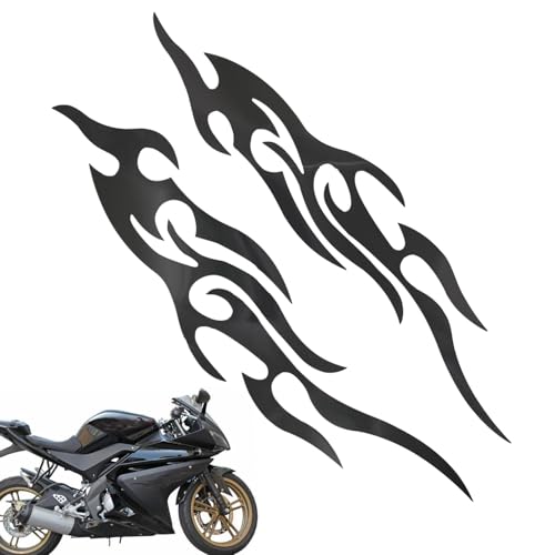 Generisch Sticker Für Krafträder | Flammen Design Auto Aufkleber | 2 Stücke Wetterfestes Abzeichen Coole Designs Für Stoßstange, LKW & Fenster von Generisch