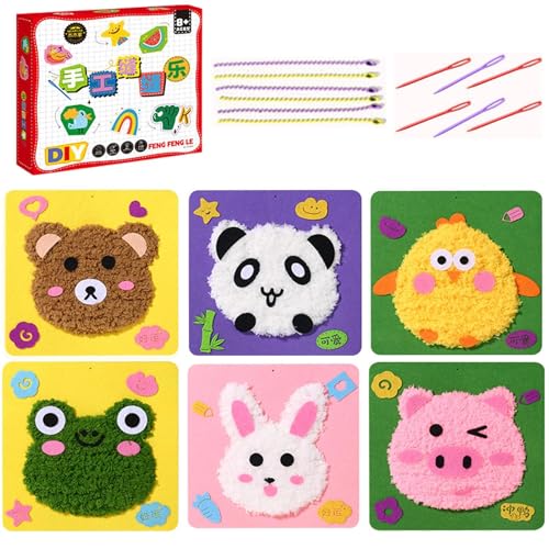 Generisch Stickerei-Stanznadel-Set, Stanz-Stickset - Nadelhandwerk mit Muster 6 Set | Filzmalerei-pädagogisches Nadelstickset für Anfänger, Kunsthandwerksset Generisch Stickerei-Stanznadel-Set, Stanz-Stickset - Nadelhandwerk mit Muster 6 Set | Filzmalerei-pädagogisches Nadelstickset für Anfänger, Kunsthandwerksset von Generisch