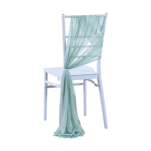 Generisch Stuhlschärpen, 10/50 Stück, 17 x 250 cm, glänzendes Chiffon-Stuhlschärpen-Set, Schärpen-Gaze, Hochzeitsstuhlhussen, Band, Hochzeitsfeier, Gangstuhl-Dekoration (blaugrün, 50 Stück) von Generisch