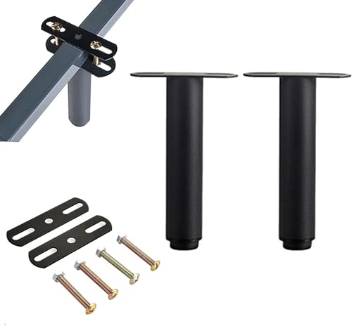 Generisch T-förmige, einziehbare Möbelbeine, verstellbare Bettfüße, schwere Lattenstützbeine for die Mittelbettlatte for Bettrahmen, 2er-Set(Black,6''-10.8'') von Generisch