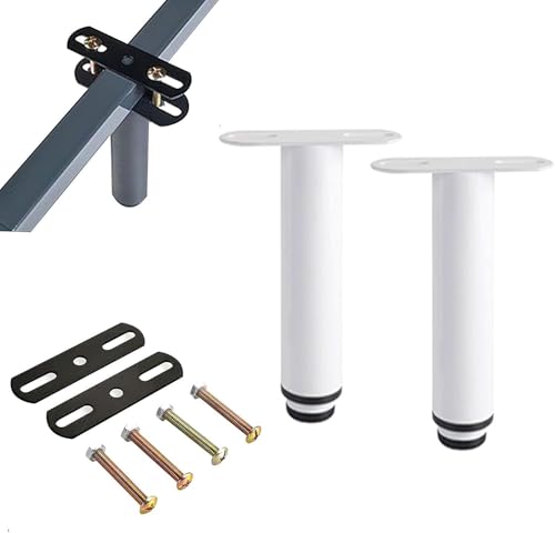 Generisch T-förmige, einziehbare Möbelbeine, verstellbare Bettfüße, schwere Lattenstützbeine for die Mittelbettlatte for Bettrahmen, 2er-Set(White,7''-13'') von Generisch