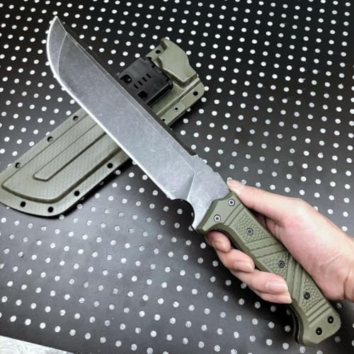 TEERMA H6Z Integriertes geschmiedetes gerades Messer im Freien mit fester Klinge, Überlebensmesser, Jagdmesser von Generisch