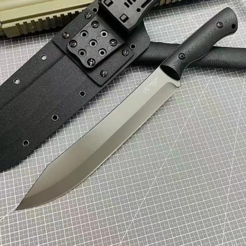 Generisch TEERMA JN7 - Integriertes geschmiedetes gerades Messer im Freien mit fester Klinge, Überlebensmesser, Perfektes Bushcraft Messer Outdoor,Jagdmesser von Generisch