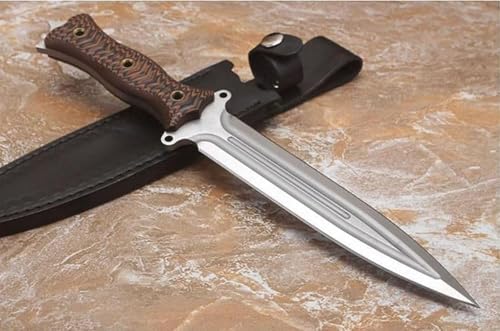 Generisch TEERMA PB1 - Integriertes geschmiedetes gerades Messer im Freien mit fester Klinge, Überlebensmesser, Perfektes Bushcraft Messer Outdoor,Jagdmesser von Generisch