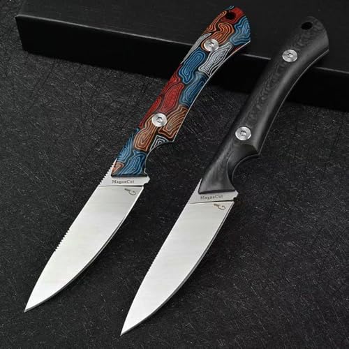 Generisch TEERMA PW8 Integriertes geschmiedetes gerades Messer im Freien mit fester Klinge, Überlebensmesser, Jagdmesser (Farbe nach dem Zufallsprinzip versendet) von Generisch