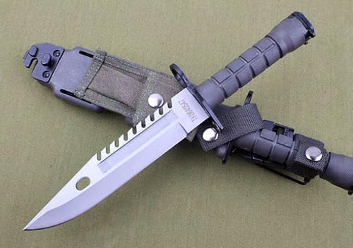 Generisch TEERMA XZ3- Integriertes geschmiedetes gerades Messer im Freien mit fester Klinge, Überlebensmesser, Perfektes Bushcraft Messer Outdoor,Jagdmesser,Angelmesser mit feststehende Klinge von Generisch