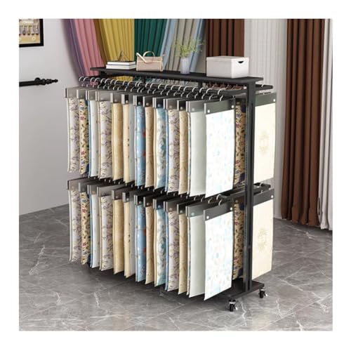 Generisch Textilrollen-Aufbewahrungsregal mit Rädern, bodenstehender Präsentationsständer für Vorhänge/Steppdecken/Decken, Doppellagiges Regal-Präsentationsregal mit 4 Rollen (schwarz, 120 x 40 x 155 Generisch Textilrollen-Aufbewahrungsregal mit Rädern, bodenstehender Präsentationsständer für Vorhänge/Steppdecken/Decken, Doppellagiges Regal-Präsentationsregal mit 4 Rollen (schwarz, 120 x 40 x 155 von Generisch