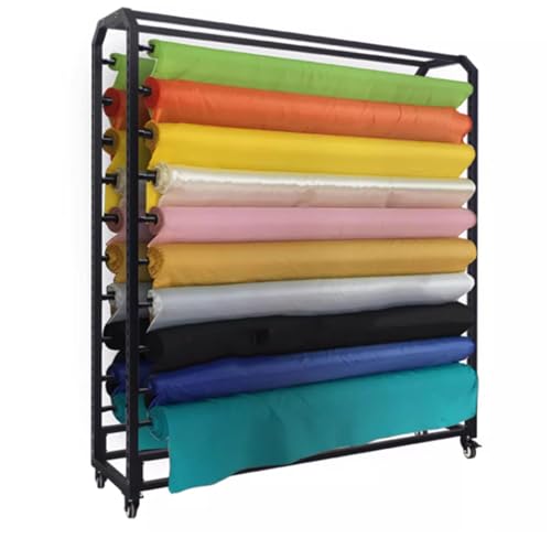 Generisch Textilstoff-Präsentationswagen, beweglicher Hochleistungs-Organizerhalter mit Rädern, kommerziell, für Vinylrollen/Lederrollen/Fensterfolien/Tapeten-Displays, 130 cm (145 cm, 20 Stangen) von Generisch