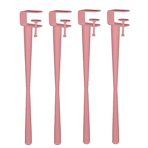 Generisch Tischklemmbeine, verstellbare Tischbeine aus Metall, kein Stanzen, F-förmiges Couchtischbein, Esstischbeine aus Metalleisen, für DIY-Möbelkonsole, abnehmbare Möbelbeine (45 cm, Pink) von Generisch