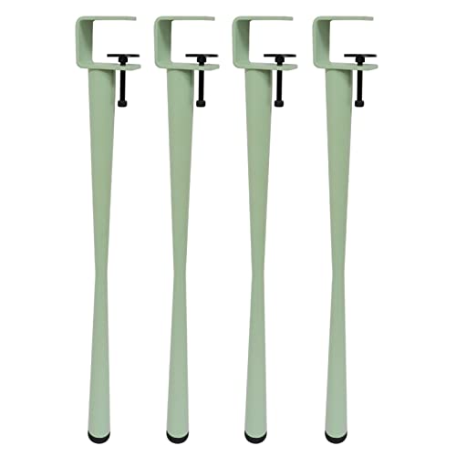 Generisch Tischklemmbeine, verstellbare Tischbeine aus Metall, kein Stanzen, F-förmiges Couchtischbein, Esstischbeine aus Metalleisen, für DIY-Möbelkonsole, abnehmbare Möbelbeine (70 cm, grün) von Generisch