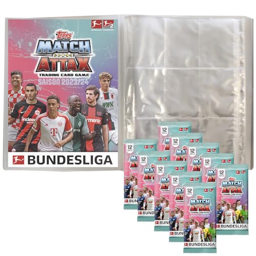 Generisch Topps Match Attax Bundesliga - 2023/24-1 Leere Sammelmappe + 10 Booster von Generisch