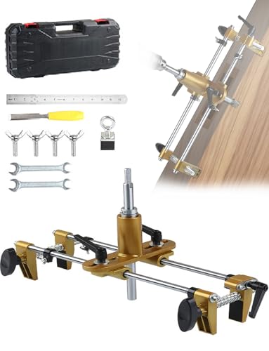 Generisch Türschloss-Lochöffner-Set, Schlossstemmer for Holztüren, Schlossinstallation/-wechsel, Stemmmaschine, Stemmlehre mit Bohrern(5 Blades) von Generisch