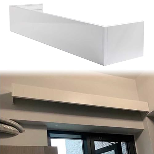 Generisch Verdunkelungsvorhang-Volantkasten - Dekoratives Paneel zur Decken-/Wandmontage, Keine Schienen erforderlich, Stangenabdeckungsblende, einstellbare Länge von 1–6 m (200 cm) für Fenster von Generisch