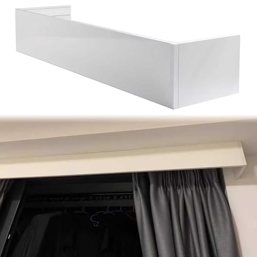 Generisch Verdunkelungsvorhang-Volantkasten für Fenster - Dekoratives Decken-/Wandvorhangpaneel, schienenlose Stangenabdeckung, 1-6 m einstellbare Länge (220 cm) von Generisch