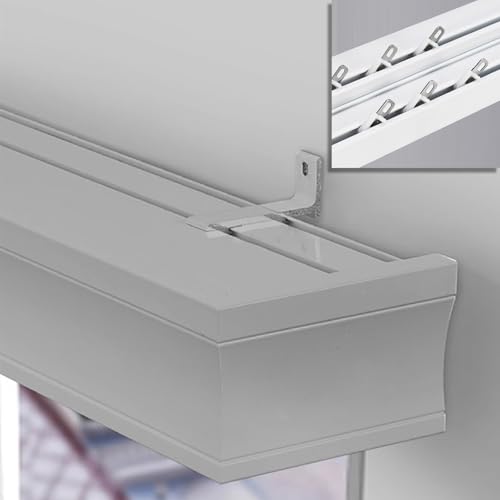 Generisch Verdunkelungsvorhangschienenhalterung - Verstellbare 3,2-26,2 Fuß Lange Vorhangschiene aus Aluminiumlegierung für Raumteiler, Gardinenstangen zur Wandmontage - Grau (5,8 m/19 Fuß) von Generisch
